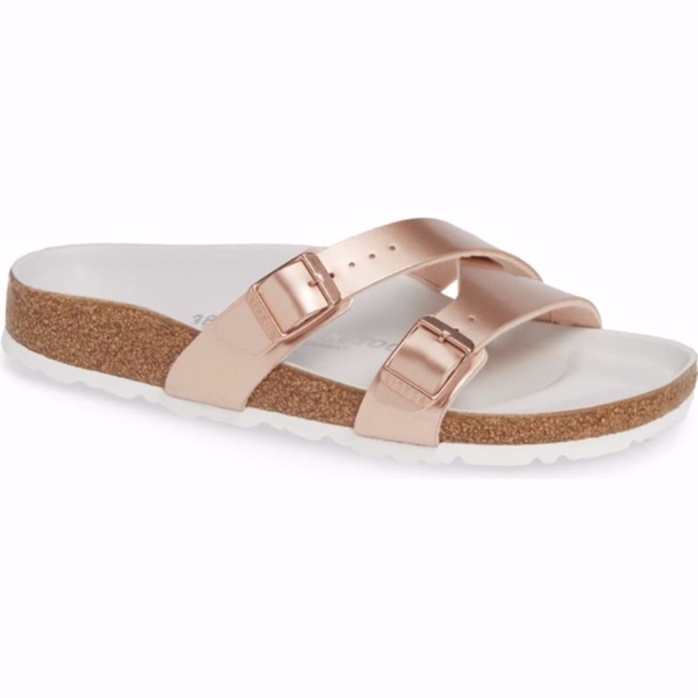 Birkenstock Yao Sandals in Rosa Gold